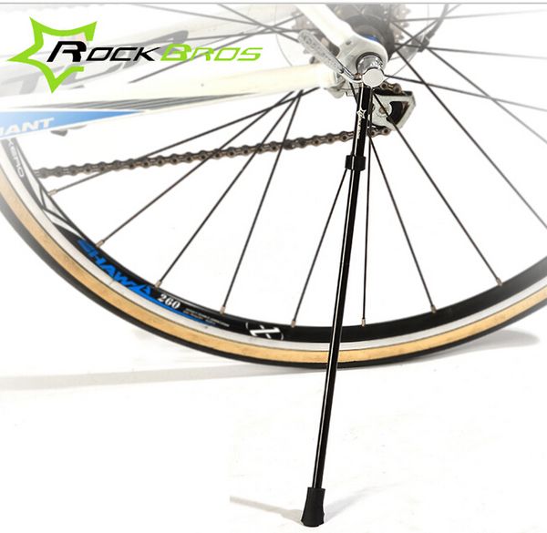 

wholesale-rockbros stainless steel/ aluminum alloy bicycle kickstand quick release bike kick stand portable cycling side holder, 2 colors
