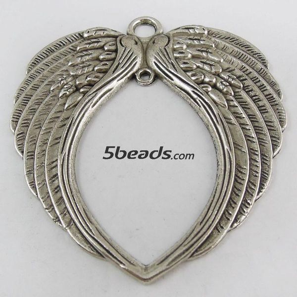 

3pcs antique style silver tone wing shape love alloy pendants 70*69*4mm 37558 jewelry making, Bronze;silver