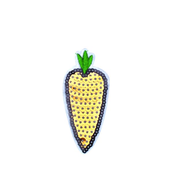 

10pcs carrot sequined patches for clothing iron on transfer applique patch for jeans bags diy sew on embroidery sequins, Black