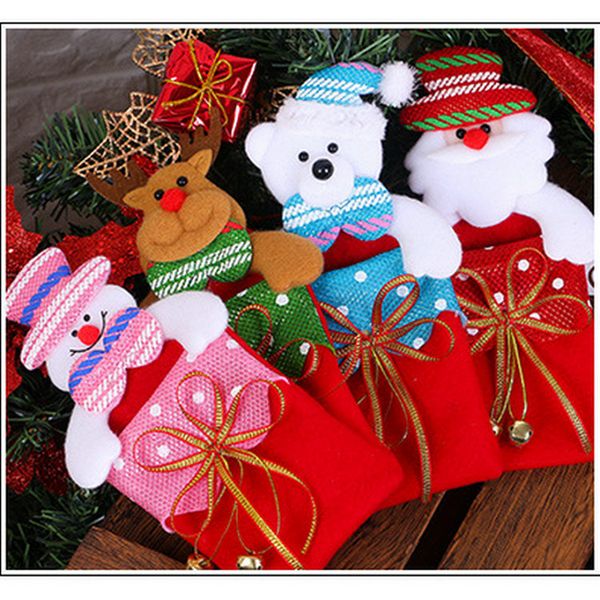 

dhl 240pcs christmas gift bags large organic heavy canvas bag santa sack drawstring bag with reindeers santa claus sack bags for kids