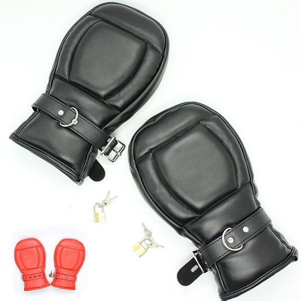 

men for game woman mittens padded gloves dog palm bondage restraints leather toys locking goth paw couples products