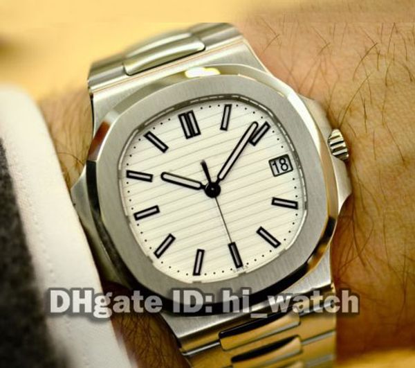 

new v2 nautilus 5711/1a-001 steel case silver dial date automatic mens watch transparent stainless steel band sports watches hi_watch p252c3, Slivery;brown