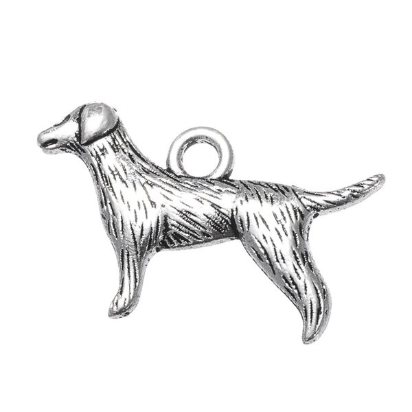 

24*15mm antique silver plated new cute animal dog pet charm sale jewelry charms bracelet gifts 20pcs, Bronze;silver