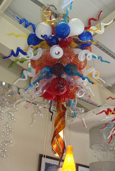 

100% mouth blown ce ul borosilicate murano glass dale chihuly art excellent quality light multicolor chandelier