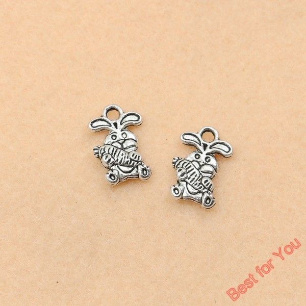 

100pcs antique silver tone rabbit charms pendants fashion jewelry diy jewelry making handmade 14x10mm jewelry making, Bronze;silver