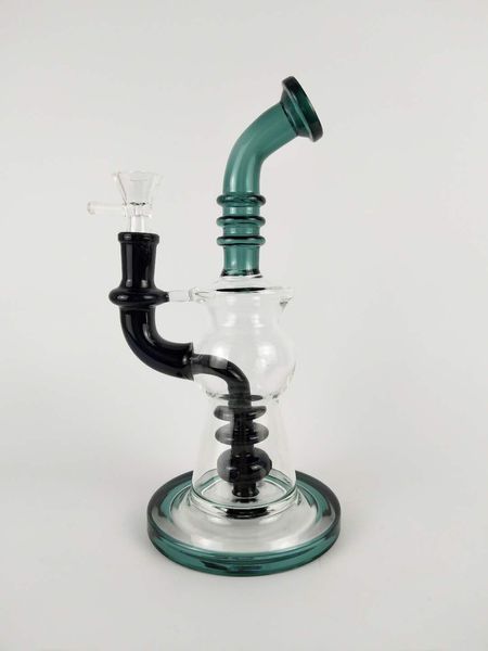 24 cm de altura 14mm conjunta bongos de vidro e tubulação de água de vidro da tubulação de água da plataforma de petróleo, Oil Dab Rigs Com 14mm Tigela