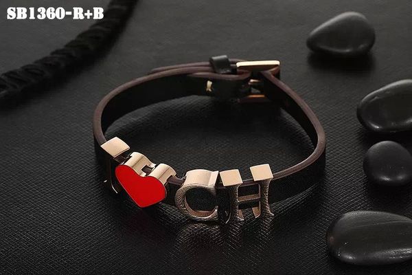 

Оптовая и розничная бесплатная доставка из нержавеющей стали chhc письмо черный цвет кожа сердце браслет я люблю chhc браслет