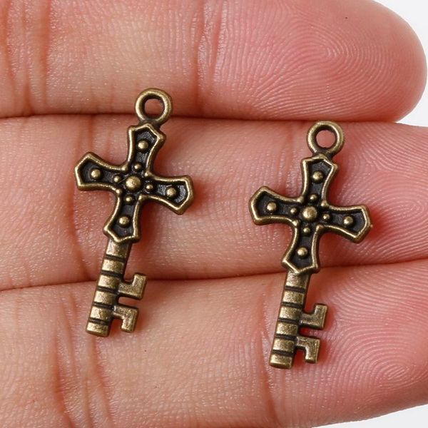 

new 10pcs 25x13mm antique bronze metal pendant key charms jewelry findings accessories for diy jewelry making d, Bronze;silver