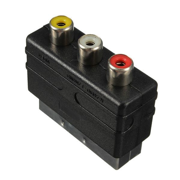 Freeshipping 20 Pins SCART-Stecker auf 3 Cinch-Buchse AV-TV-Audio-Video-Adapter-Konverter IN