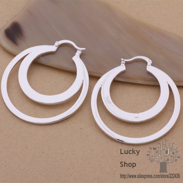 

wholesale- ae532 925 sterling silver earrings , 925 silver fashion jewelry , crescent /bsbakjia ebsamsza, Golden;silver
