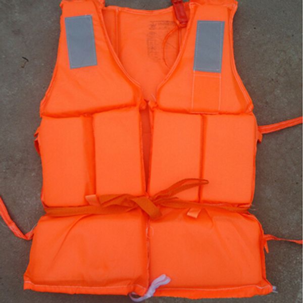 

wholesale- 1pcs orange prevention flood fishing rafting drift sawanobori foam life jacket vest flotation device + survival whistle