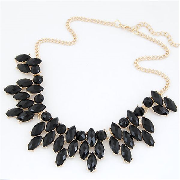 

wholesale- lemon value statement maxi choker vintage gem collar boho charms rhinestone pendant necklace women jewelry female collier a078, Golden;silver