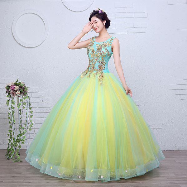 Gold Embroidery Organza Colored Wedding