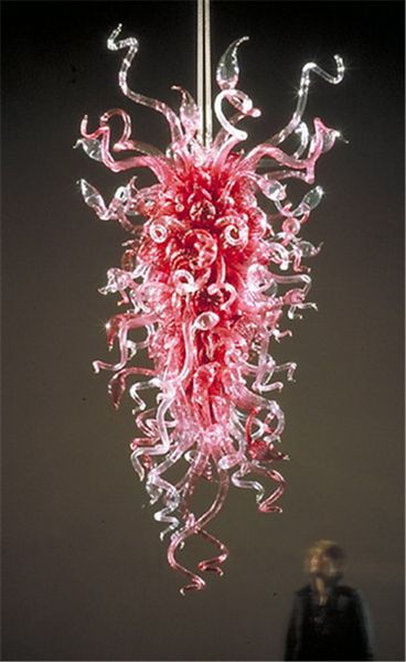 

most popular hand blown glass pink home made chandelier modern crystal art glass hanging fancy lights