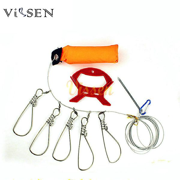 

wholesale- vissen cerradura de pescado fish lock live fish buckle pesca accessories fishing tackle tool chain stringer with float