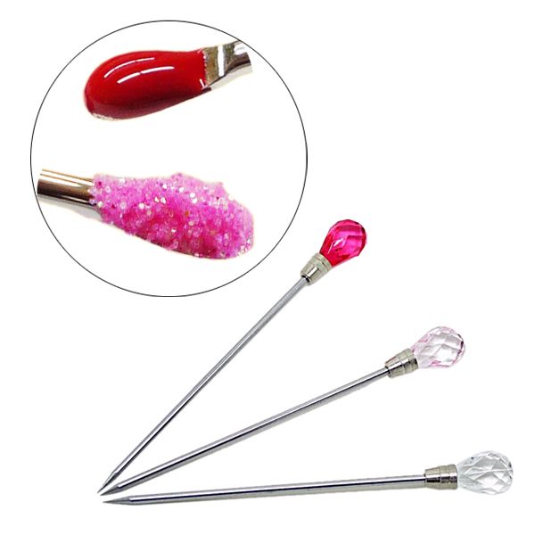 

2019 нержавеющая сталь ногтей nail art инструменты ногтей дрель ручка для очистки избыточного масла грязь бук нержавеющей стали, Silver