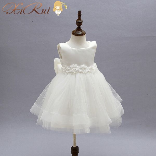 

new brand wedding party formal flower girls dress sleeveless children baby first communion pageant dresses with bow for 2-10y, White;blue