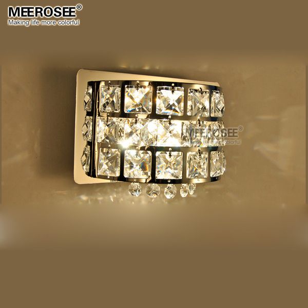 

modern crystal wall light chrome metal wall lamp lustre bed side lights for bedroom study porch g4 bulb md81634