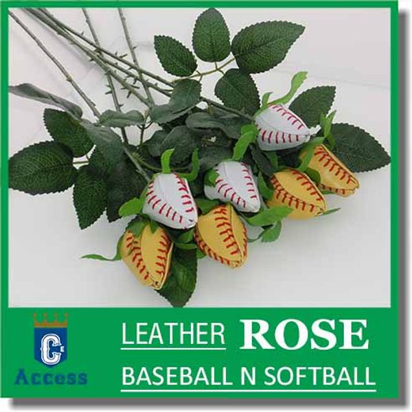 

single baseball and softball long stem roses, Silver