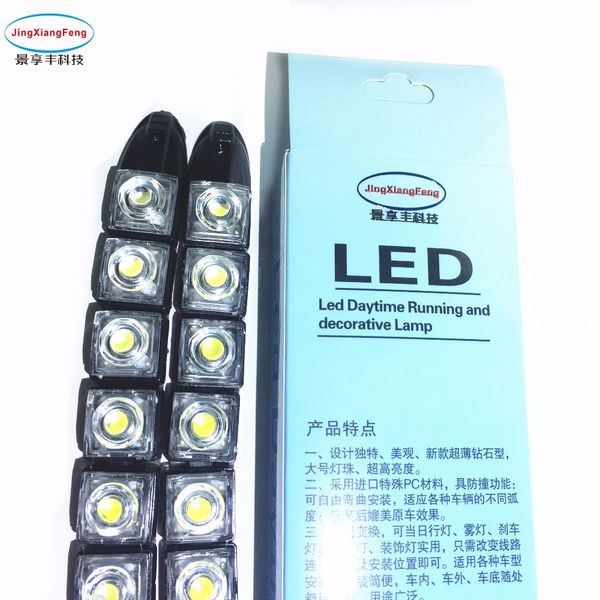 

2pcs Strip shape COB Bendable Daytime Running light 100% Waterproof COB Day Lights flexi 10 LED Car DRL