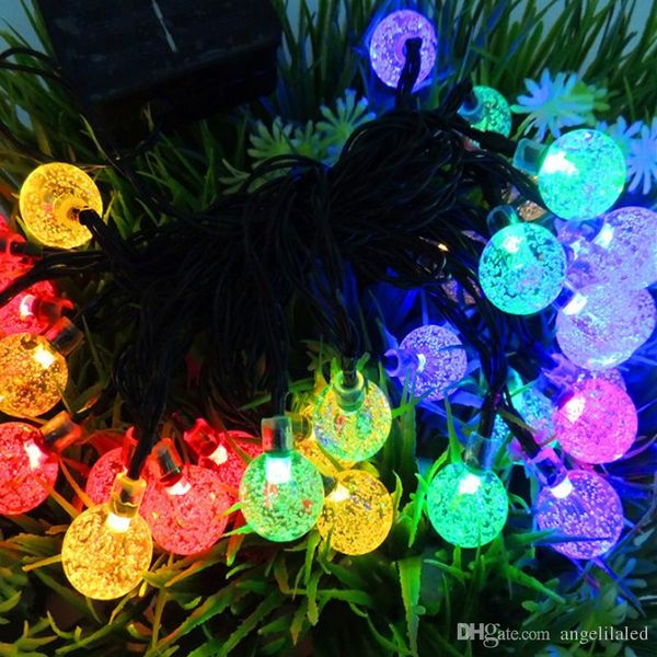 Solar Powered Christmas Lamp String Light 6m 30 Leds Bubble Ball