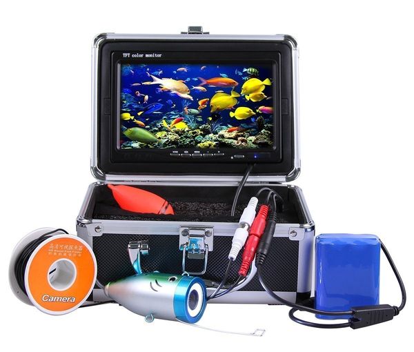 

7" color lcd 700tvl waterproof 30m cable 4000mah rechargeable battery fish finder underwater fishing video camera with carry case