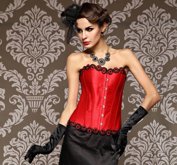 

wholesale cake fashion corset lingeries overbust corset waist trainer and bustiers for lady embroidered slim corsets shapewear 0808, Black;white