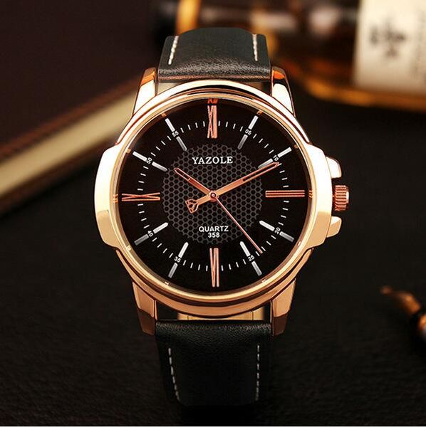

2016 yazole 358 watch brand luxury famous men watches fashion leisure dress quartz watch business leather, Slivery;brown