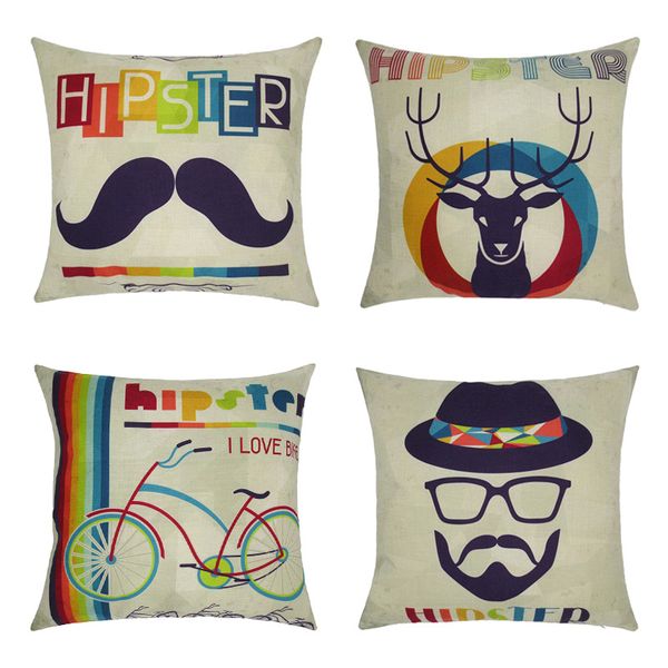 

горячая наволочка европейский и американский стиль мода английский хипстер ностальгический хлопок и белье наволочка простой кофейня наволочк