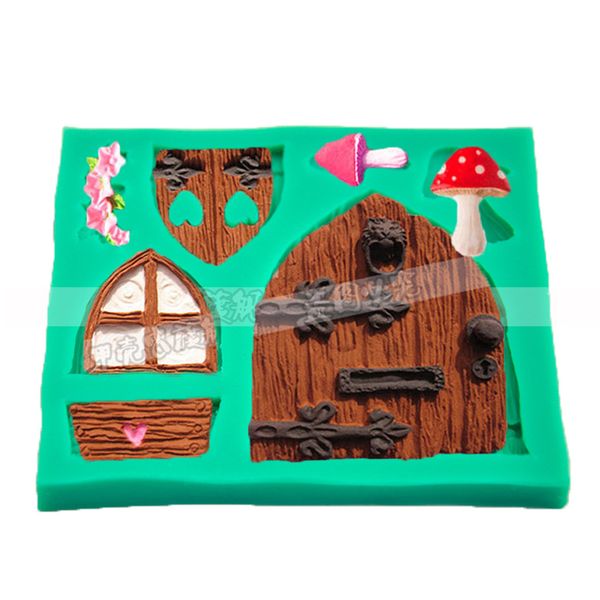 2019 Fairy Tale Cottage Silicone Soap Mold Mushroom Window Door