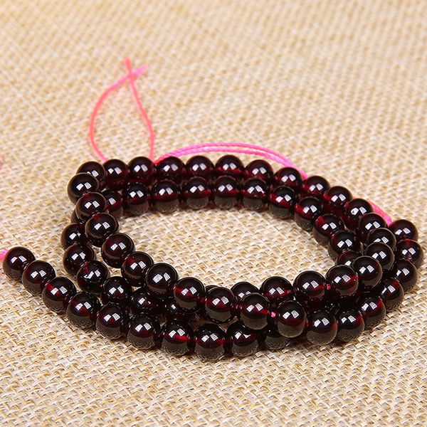 

natural garnet beads wine red color garnet stone beads diy accessories for jewelry making 4mm 5mm 6mm 7mm 8mm, Black
