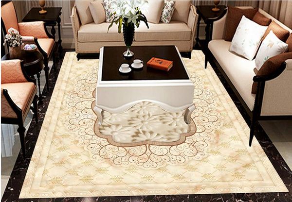 

3d floor european-style stone pattern jade parquet wall papers home decor