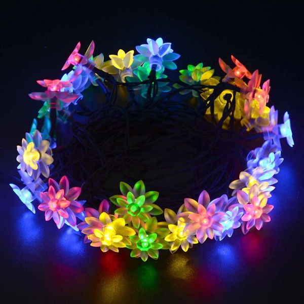 Solar Outdoor String Lights 19 7ft 30 Led Lotus Flower Powered Solar Outdoor String Lights 19 7ft 30 Led Lotus Flower Powered Fairy For Garden