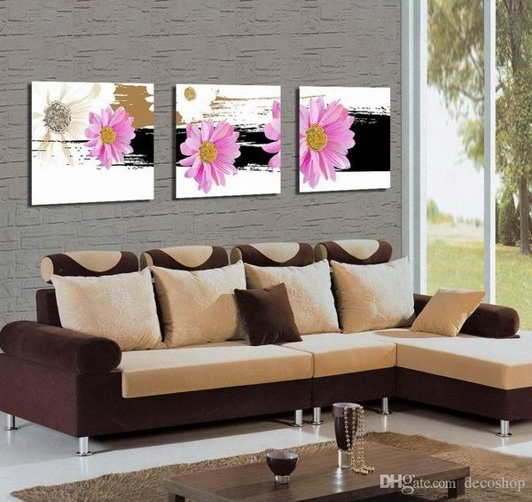

morden chrysanthemum flowers abstract floral painting print on canvas home wall decor set30349