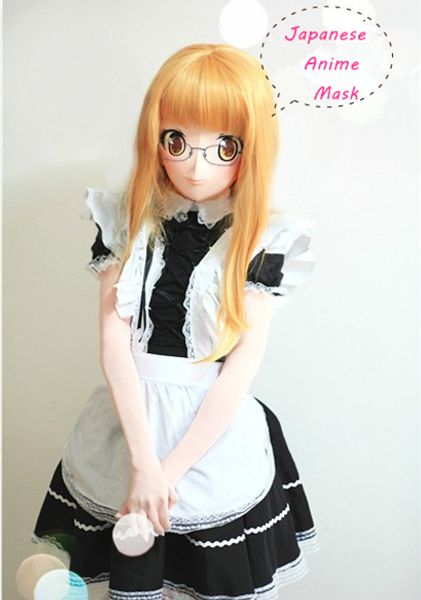 Full Head Anime KIG Maschera Cosplay Kigurumi Bambola Crossdresser Halloween Fetish Giapponese Personaggio Dei Cartoni Animati Maschere Personalizzati OCCHI / CAPELLI