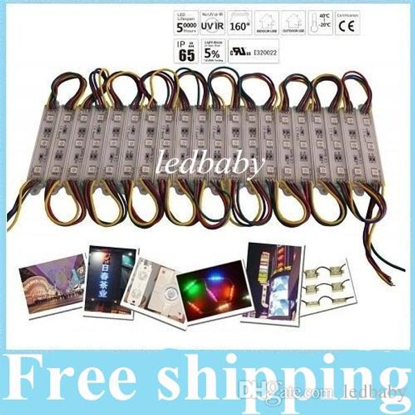 

rgb led modules waterproof 12v smd5050 3leds 0.72w 80lm led modules sign led backlights for channel letters warm/cool white red blue