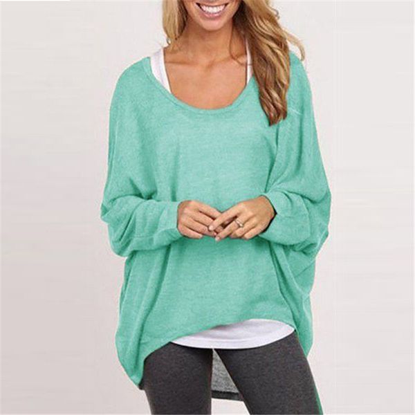 

women's sweaters thin loose long sweater 2021 o neck spring autumn women solid sleeve pullovers shirts multicolor, White;black