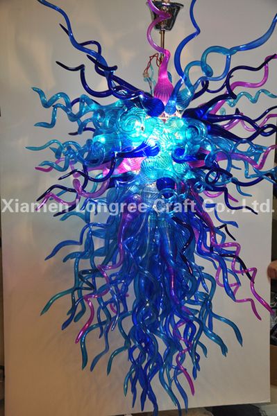 

c35-art decor handmade blown glass chandelier large crystal hanging glass pendant lamps l lobby decor led chandelier lighting