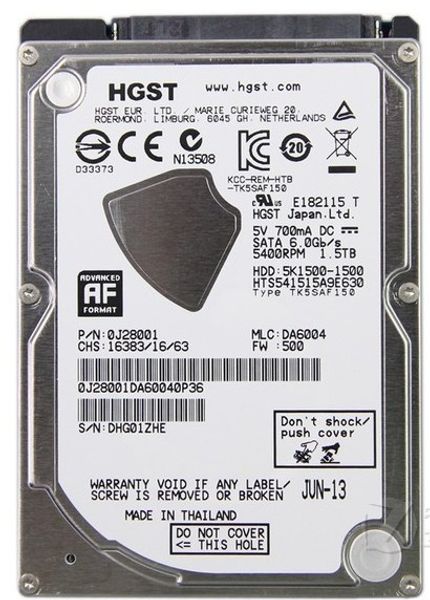 

hgst travelstar 5k1500 1.5tb internal 5400rpm 2.5" (hts541515a9e630) hdd