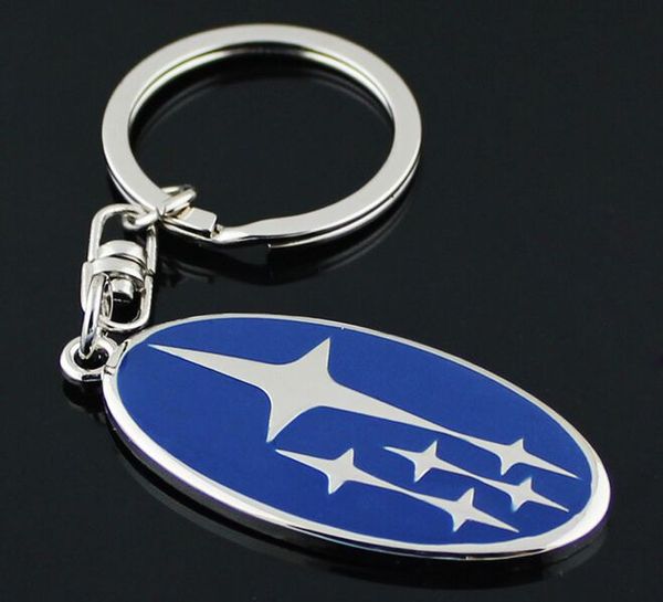 

new emblem subaru key chain ring high grade car logo keychain keyring metal zinc alloy llaveros chaveiro for subaru key holder, Silver