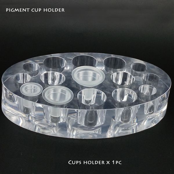 

wholesale-oval acrylic pigment rack permanent makeup pigment cup color pigment cup tattoo holder holder ship