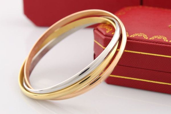 

2016 new fashion brand silver rose gold plated 316l stainless steel lovers screw cuff bangle bracelet jewelry, Black