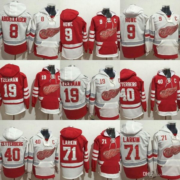 

factory outlet 2017 new arrivails-detroit red wings justin abdelbader howe yzerman larkin white red ice hockey jerseys hoodies ing, Black;red