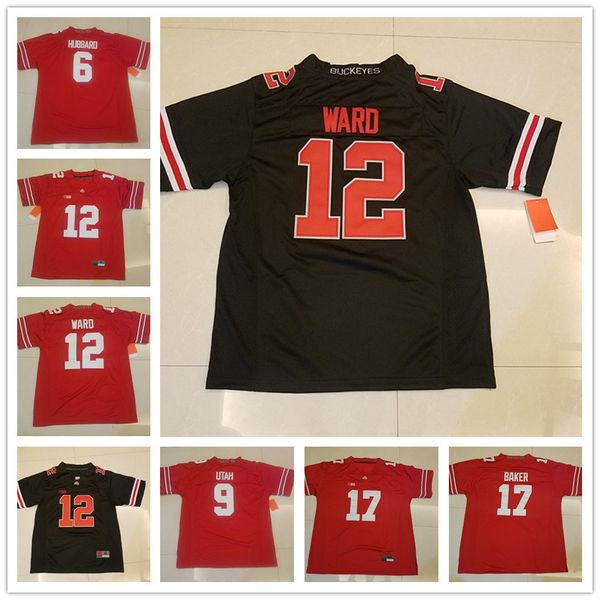 Jerseys futebol Jerseys Ohio State Buckeyes Football College 6 Sam Hubbard 9 Johnny Utah 12 Denzel Ward 17 Jerome Baker White Red Black Men Black Men