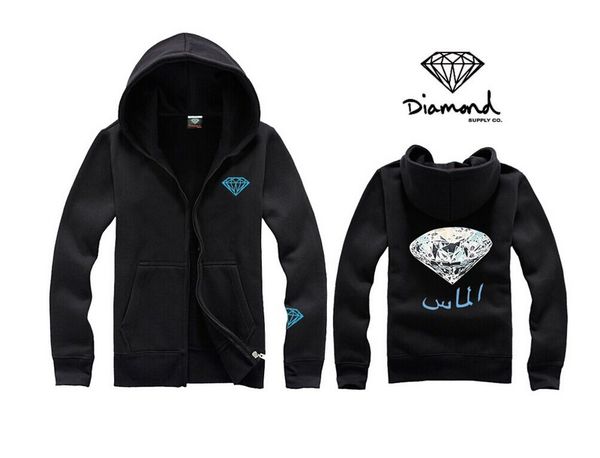 

diamond zipper hoodies and sweatshirts for men 20 colors hats cotton diamond supply co hoody s-5xl, Black;brown