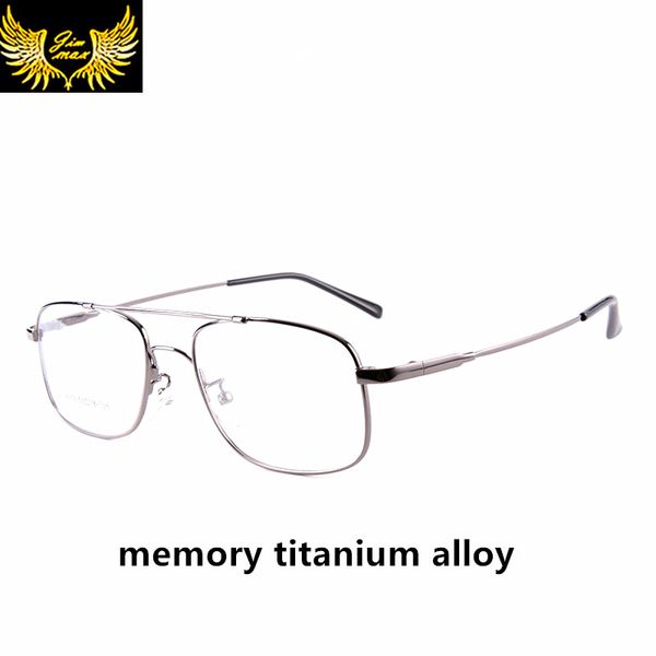 

wholesale- 2016 men style memory titanium alloy full rim eye glasses fashion men's double bridge eyeglasses classic optical frame for m, Silver