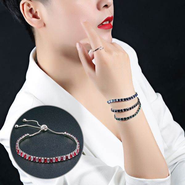 

женщины медь платина циркон манжета браслет 4 цвета цирконий регулируемый браслет браслет день рождения подарок xmas для подруги, Black