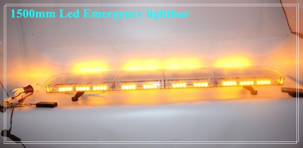DC12V ad alta intensità, barra luminosa a LED stroboscopica da 150 cm, barra luminosa di emergenza per camion dei pompieri dell'ambulanza della polizia con telecomando, impermeabile