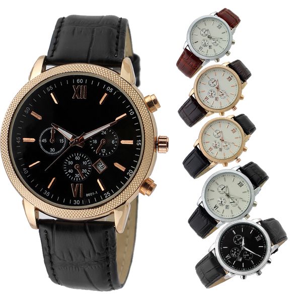 

fashion women's watches genuine leather strap analog display date men's quartz watch casual watch men watches relogio masculino cl, Slivery;brown