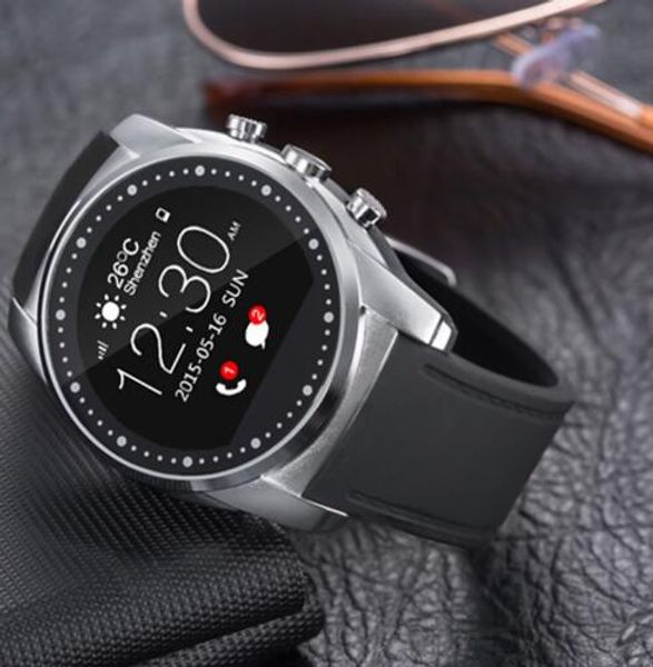 Mode für Smartwatch A8, unterstützt SIM-Karte, Bluetooth-SIM-Uhr, rundes Zifferblatt, Legierungsmaterial, Lederarmband, Smart Clock Vintage